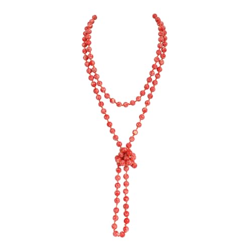 Bead Strand Versatile 60" Long Wrap Necklace - Handmade Knotted Multi Layer Sparkly Crystal, Semi Precious Natural Stone, Lava, Glass Faux Pearl - color: Red