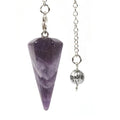 Justinstones Natural Amethyst Gemstone Rock Crystal Hexagonal Pointed Reiki Chakra Pendant Pendulum - color: Amethyst