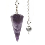 Justinstones Natural Amethyst Gemstone Rock Crystal Hexagonal Pointed Reiki Chakra Pendant Pendulum - color: Amethyst