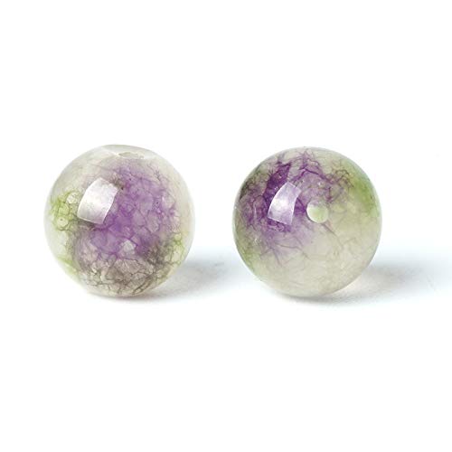 100Pcs Natural Stone 6mm Purple Jasper Round Loose Gemstone Energy Healing Beads Hole Size 1mm DIY Smooth Beads for Bracelet Necklace Earrings Jewelry Making - color: Purple Jasper, size: 6mm