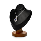 Oirlv Solid Wood Necklace Display Bust Necklace Display Stand - color: Black