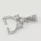5pcs Adabele Authentic 925 Sterling Silver 19mm Pendant Clasp Pinch Bail Clip Cubic Zirconia CZ Tarnish Resistant for DIY Craft Jewelry Making SS42-3 - size: 19mm Pinch Bail with CZ