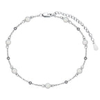 HPQQ Anklet Bracelet for Women 925 Sterling Silver Natural Stone Chain Bead Ankle Bracelet Beach Summer Fine Jewelry Mothers Day Birthday Gifts for Women Mom Wife - color: Anklet-9"-11"-Opal