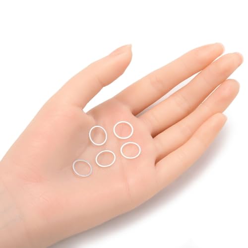 Adabele 50pcs Silver Round Hoop Circle Beading Hoop Link Jewelry Findings 12mm Geometric Connector Open Back Bezel Frame for DIY Craft Jewelry Making CF71-1 - size: Round Circle (0.47 Inch)
