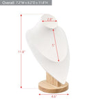MOOCA Necklace Chain Jewelry Display Holder, Jewelry Stand, Necklaces Display Mannequin Bust Stand, Wood Sturdy Base, Cream Suede - color: Cream Suede