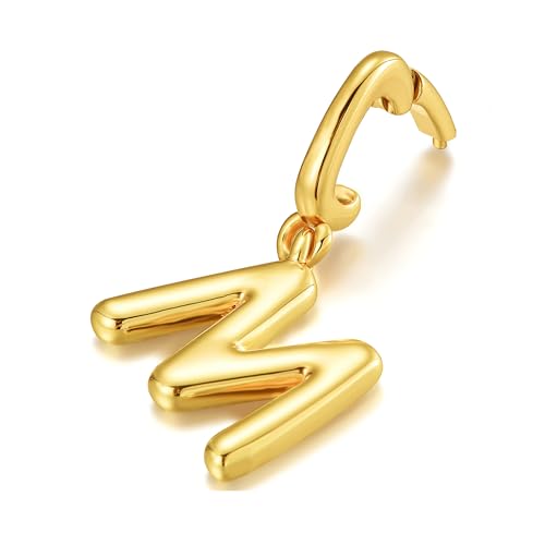 OVRUNS Initial Charm for Women,Letter Bracelet Necklace Charms Alphabet Pendant Charms With Clasp - color: Gold, style: Letter M II