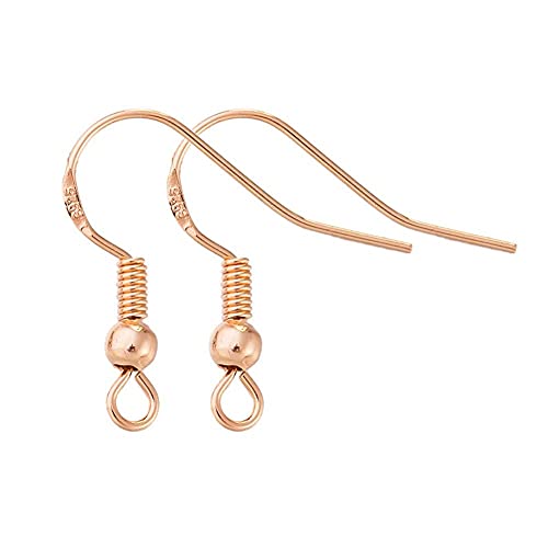 Rose Gold Earring Hooks - 120 PCS/60 Pairs Hypo-allergenic Rose Gold Plated Ear Wires Fish Hooks for Jewelry Making, Jewelry Findings Parts with 120 PCS Rubber Earring Backs Stopper for DIY Earrings - color: Regular Rose Gold