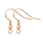Rose Gold Earring Hooks - 120 PCS/60 Pairs Hypo-allergenic Rose Gold Plated Ear Wires Fish Hooks for Jewelry Making, Jewelry Findings Parts with 120 PCS Rubber Earring Backs Stopper for DIY Earrings - color: Regular Rose Gold