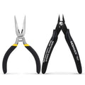 Mini Jewelry Pliers Set - 5 Inch Needle Nose & Flush Wire Cutters - Spring Loaded Precision Pliers for Jewelry Making, DIY Crafts, Model Building, Electronics - size: 5" Flush Cutter+5" Needle Nose