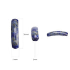 BEADIA Natural Curved Lapis Lazuli Stone Beads 36x10mm 4pcs for DIY Bracelet Jewelry Making - color: Lapis Lazuli