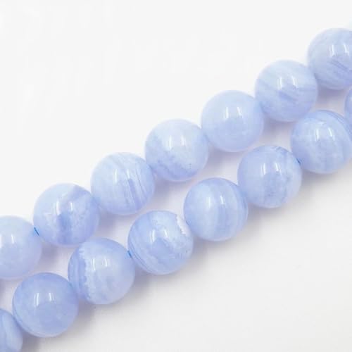 60pcs Adabele Natural Blue Lace Agate Healing Gemstone 6mm Round Loose Beads Gem Stone Spacer for DIY Craft Jewelry Making GE11-6 - color: Blue Lace Agate, size: 6mm (60pcs/1 Strand)