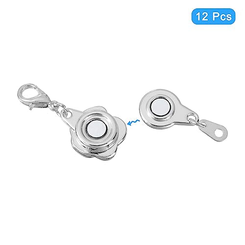 uxcell 12Pcs Jewelry Clasps, Rose Clasps Locking Closures with Lobster Clasps for Bracelet Necklace Jewelry Making, Silver - color: Silver