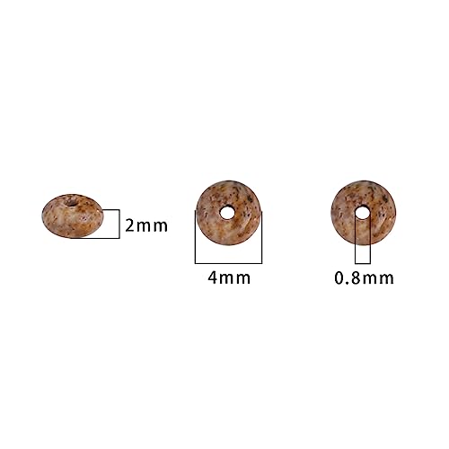 BEADIA Natural Brown Picture Jasper Spacer Beads Caps Rondelle Disk Loose Beads for Beading Jewelry Making 4mmx2mm 38cm - color: Brown Picture Jasper, size: Rondelle Disk 4mm x 2mm