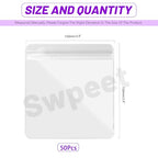 Swpeet 50Pcs 6"×6" Thick Clear PVC Jewelry Bags, Self Adhesive Portable Travel Jewelry Organizer, Plastic Jewelry Storage Bags, Transparent zipper bags, Anti Tarnish Lock Pouch for Rings Earrings - style: 15×15CM