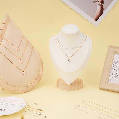 Crisjanggo 10 Pcs Gold Plated Necklace Bulk 20 Inch Adjustable Stainless Steel Lip Chain for Jewelry Making with Adjust Clasp for Women - color: Gold Lip