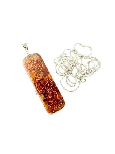 Crystal Necklace Pendant for Women Men - Orgone Necklace Pendant of Healing Crystal for Protection-Spiritual Jewelry - color: Carnelian
