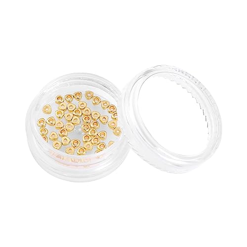 BEADIA 14K Gold Plated Triangle Spacer Beads 2.5x1.5mm 50pcs for Jewelry Making Findings Non Tarnish - color: 14K Gold, size: 2.5x1.5mm Triangle