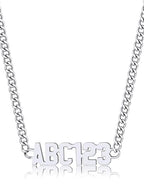 GoldChic JEWELRY Name Necklace Personalized for Men, Womens Custom Name Plate Chain, Stainless Steel Customized Old English Nameplate Choker with Curb Chains Custom, 16 inches to 30 inches - color: Curb Chain 4 mm - Steel(Small Pendant)