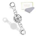 925 Sterling Silver Magnetic Necklace Clasps and Closures Ball Sterling Silver Magnetic Jewelry Clasps for Necklaces Bracelet Disco Ball Clasp - color: E-Silver