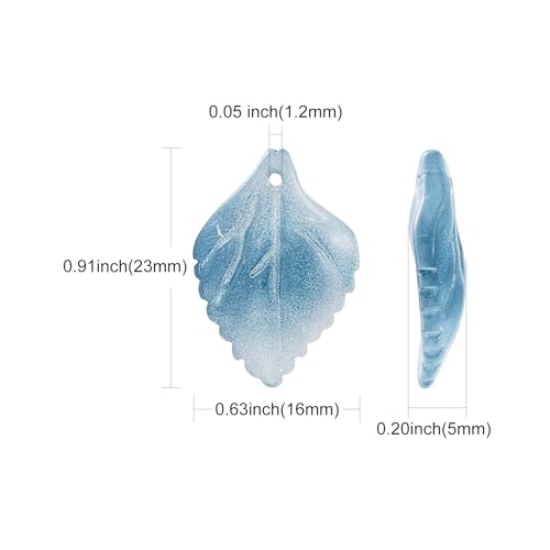 Ipotkitt 100 Pcs Baking Painted Glass Leaf Charms Mixed Color Tree Leaf Charms Crystal Plant Leaves for DIY Earring Bracelet Necklace Jewelry Making - color: 100pcs-Glass Leaf Charms-23x16x5mm