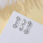 925 Sterling Silver Lobster Clasp for DIY Necklace Bracelet Jewelry Making, Double Spring Clasp with Closed Jump Rings, Necklace Extender Clasp Connector Bracelet Extension (Style 11) - style: Style 11