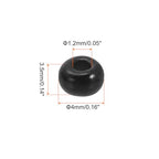 HARFINGTON 2000Pcs Small Glass Beads 6/0 4mm Loose Tiny Round Small Beads for Bracelet Earring Rings Jewelry Making, Black - color: Black