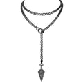 18K Gold Plated Knight's Shield Slip Chain for Women - color: Black, size: 39''