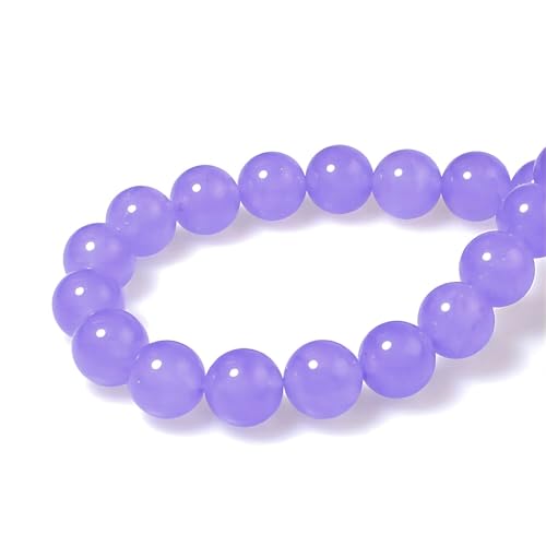 MJDCB Stone Beads 12mm 30pcs Round Lavender Purple Jade Loose Gemstone Bead Charms for Jewelry Making Bracelet Necklace Earring Pendant - color: Lavender Purple Jade, size: 12mm