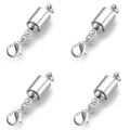 Magnetic Necklace Clasps, Magnetic Jewelry Clasps, 14K Gold and Silver, Necklace Bracelet Extender with Lobster Clasp (DAN 4pcs Silver) - color: DAN 4pcs silver