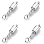 Magnetic Necklace Clasps, Magnetic Jewelry Clasps, 14K Gold and Silver, Necklace Bracelet Extender with Lobster Clasp (DAN 4pcs Silver) - color: DAN 4pcs silver