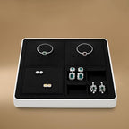 Oirlv Microfiber 4 Slots Jewelry Ring Display Tray Modular Customizable Jewelry Organizer Tray - style: P13701