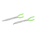 OEMTOOLS 22632 Long Needle Nose Pliers Set, 13" X-Type Pliers Set Kit, 45° Extended Reach, Rust Resistant, Heat-Treated Steel Construction, Automotive, Construction, and Jewelry Making Tools - style: 2 piece set