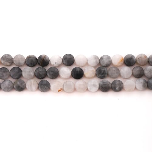 6mm Faceted Natural Cloud Crystal Stone Beads Coin Disc Gemstone Spacer Beads for Jewelry Making DIY Bracelet Necklace - color: Cloud Crystal