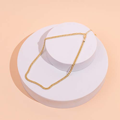 PAVOI 14K Gold Plated Curb Paperclip Box Sphere Bead Snake Herringbone and Figaro Chain Adjustable Necklace - style: Curb-2x