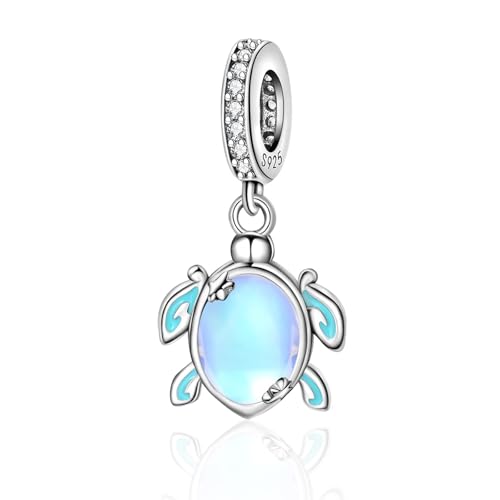 925 sterling silver Bead Charm for Pandora bracelets and Necklaces - Cute Heart Animal Ocean Pendant Bead Charms with Cubic Zirconia Mother's Day Jewelry Making DIY Gifts for Women Wife/Girlfriend - color: Sea Turtle Pendant
