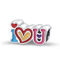 925 Sterling Silver Charms for Bracelets and Necklaces Charms for Women Fashion Jewelry for Women Friend and Mother - color: I LOVE U