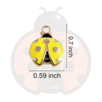 50 Pcs Ladybug Charms, Alloy Insect Pendants, Handcrafted Ladybug Charms, Animal Themed Jewelry for Bracelets, Necklaces, Earrings Making - color: Yellow