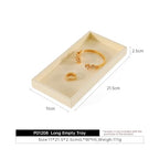 Dark Blue Jewelry Display Tray Ring Necklace Earring Bangle Organizer Multifunctional Storage Case for Jewelry Showcase (Long Empty Tray(beige)) - color: 22-Bracelet Chain Tray
