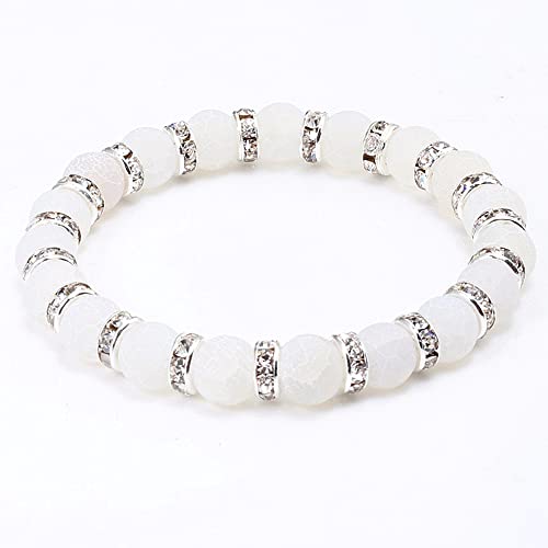 200PCS Rondelle Spacer Beads 4mm Silver Plated Czech White Crystal Rhinestone for Jewelry Making - color: 200Pcs Silver Plated/White, size: 4mm