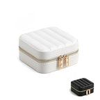 Small Jewelry Box, Easy Carried Travel Jewelry Organizer PU Leather Mini Holder Box Storage Case Portable, Necklace, Earring, Rings, Bracelets, Pure White - color: Pure White