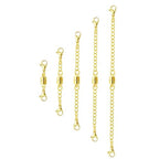 OHINGLT Necklace Extender Magnetic Clasps Chain Extenders for Necklaces,Gold and Silver Magnetic Necklace Clasps and Closures with Bracelet Extension - color: 5Pcs Gold