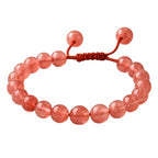Amazing Gemstone Cherry Quartz Bracelet, Gifts For Men & Women - Protection Healing Crystal Bracelet - 8mm Gemstone Beaded Adjustable Bracelet, Pulseras Para Hombres Mujer Stocking Stuffers - color: Cherry Quartz