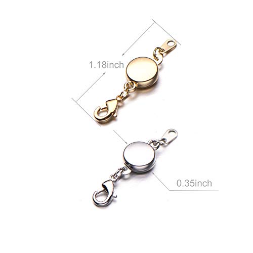 Zpsolution Locking Magnetic Clasps for Jewelry Necklaces Bracelets - Light and Small Keep the Clasp in Back - color: 4 Gold and 4 Silver