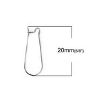 JGFinds Stainless Steel Ear Wire Hooks, 48 Pack Earring Findings, Secure Lock Kidney Wires - Teardrop Dangle 3/4 Inch - size: 3/4 Inch Long