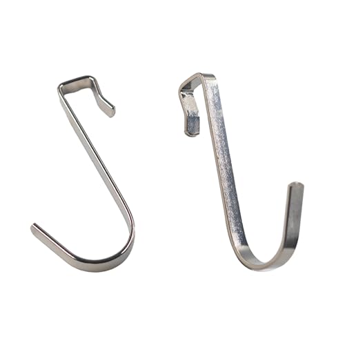 20Pcs J Shaped Stainless Steel Hanger Hook,Clip-on Wire Rack Hook, Hanging Sink Grid Hooks Wire Shelf Hooks for Kitchen Bedroom Office, Silver - color: Silver, size: 0.34"