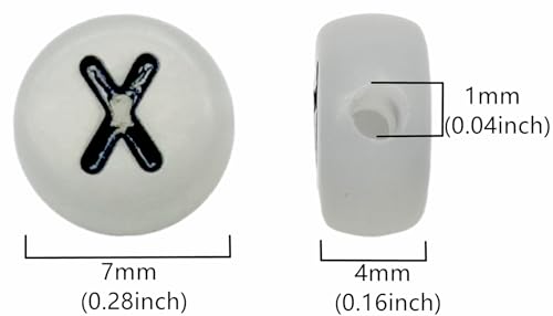 200PCS Letter Beads Glow in The Dark 4x7mm Acrylic Alphabet Letter X Beads for Jewelry Making Bracelet - color: X-200PCS