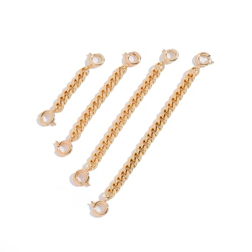 FAMARINE Gold Silver Necklace Extender Chains for Women - color: gold C