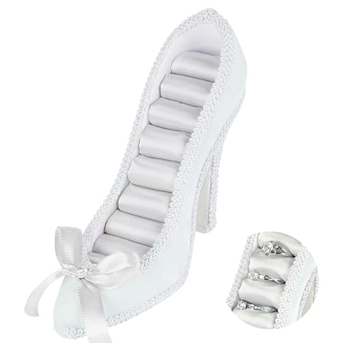 Small High Heels Jewelry Storage, Bow High Heel Jewelry Organizer for Women, Earring Ring Display Holder, Home Decor Ornaments Storage Rack, Gift for Women Girls (Blue) - color: Blue