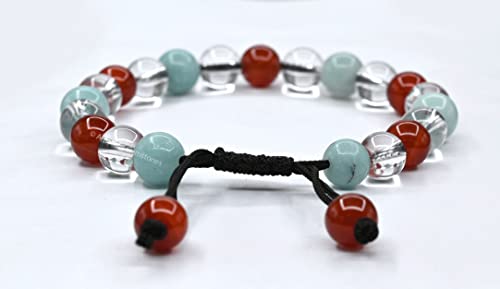 Amazing Gemstone Creativity Manifestation Bracelet - Clear Quartz Amazonite Carnelian Set for Men Women Healing Calming Anxiety Stress Relief Gifts Pulseras Para Hombres Mujer Stocking Stuffers - color: Creativity