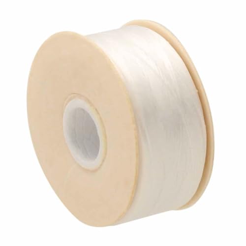 NYMO Nylon Beading Thread Bobbin Size B White 1 Piece (.20mm/72 Yards/216 Feet) Bonded Nylon